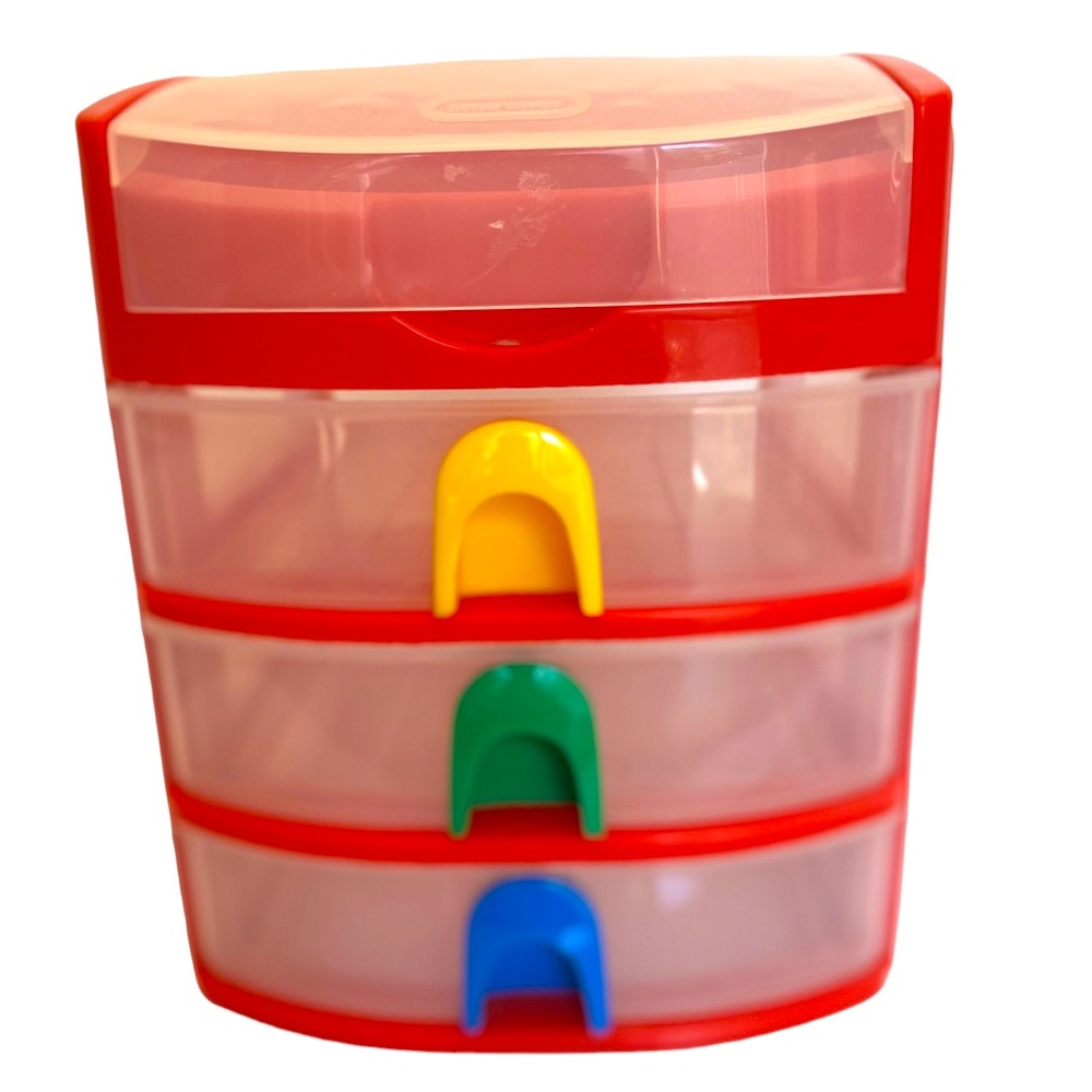 Vintage Three Drawer Desktop Organizer and Covered Compartment by Little Tikes.